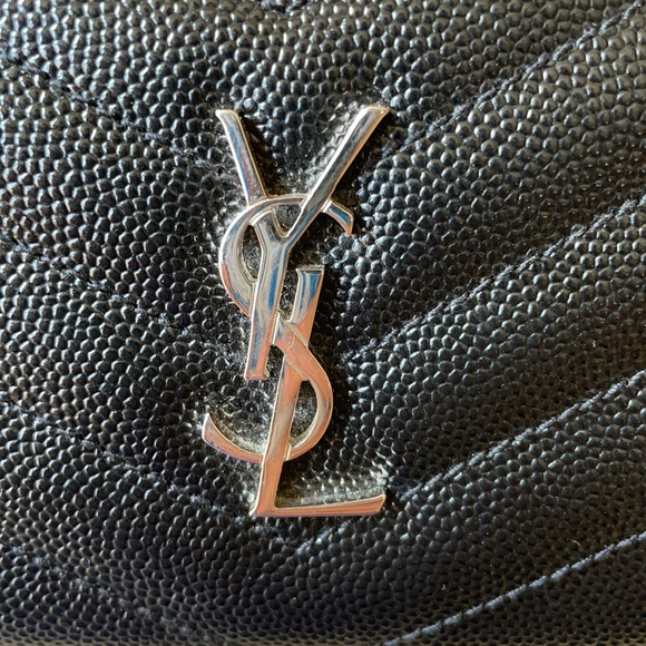 Saint Laurent Ladies Black Quilted Monogram Wallet - Picture 8 of 12